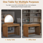 39" Makeup Vanity Table with Mirror Touch Screen Lighted Mirror, Dressing Table with Drawer for Bedroom - Image 6