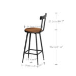 3-Piece Bar Table and Stool Set 31.5-inch round bar table with two stools Compact wooden dining bar with metal ring footrest Ideal for restaurants, cafes, bars, living rooms, and small spaces - Image 10