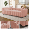 87.4'' Premium Velvet Sofa 3-Seater Loveseat, Modern Bubble Upholstered Couch with Metal Base Legs and 2 Pillows for Living Room, Bedroom - Image 5