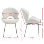 Modern Design Chair Back Hollow, 21.6-inch Enlarged Seat Surface With Silver Legs ,Set of 2 - Image 9