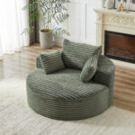 55'L Corduroy Sponge single sofa,No Assembly Required,Fluffy Modern Sleeper Chair for Living room, Bedroom, Lounge and Projection Room(Not a swivel chair.) - Image 16