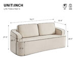Integrated handrail double seating layout, saving space while comfortably accommodating 2 people, suitable for studio apartments, small living rooms or bedrooms, combining decoration andity - Image 7