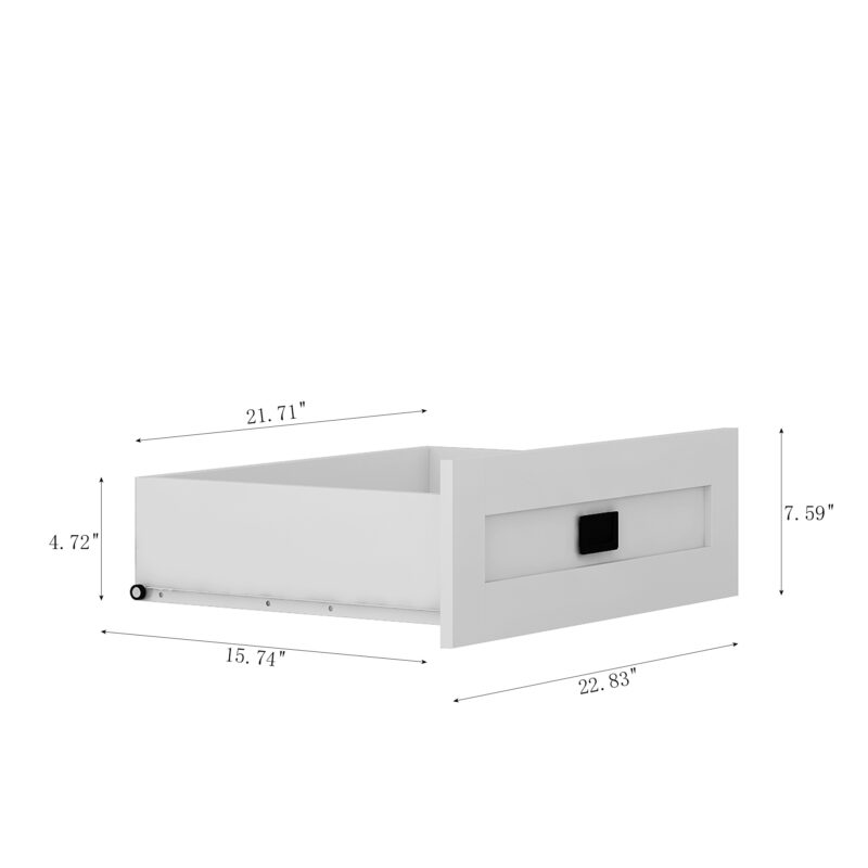 Tall Bedroom Armoire Wardrobe Closet Clothing Storage Cabinet with Hanging Rod Barn Door Drawers Open Shelves - Image 16