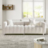 87.4'' Premium Velvet Sofa 3-Seater Loveseat, Modern Bubble Upholstered Couch with Metal Base Legs and 2 Pillows for Living Room, Bedroom - Image 9