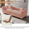 87.4'' Premium Velvet Sofa 3-Seater Loveseat, Modern Bubble Upholstered Couch with Metal Base Legs and 2 Pillows for Living Room, Bedroom - Image 7