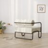 27"L Living room iron sofa chair, lazy individual chair, balcony leisure chair,Modern, Small Space, Easy Assembly( - Image 8