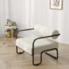 27"L Living room iron sofa chair, lazy individual chair, balcony leisure chair,Modern, Small Space, Easy Assembly( - Image 7