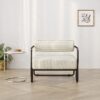 27"L Living room iron sofa chair, lazy individual chair, balcony leisure chair,Modern, Small Space, Easy Assembly( - Image 6