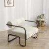 27"L Living room iron sofa chair, lazy individual chair, balcony leisure chair,Modern, Small Space, Easy Assembly( - Image 5