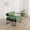27"L Living room iron sofa chair, lazy individual chair, balcony leisure chair,Modern, Small Space, Easy Assembly( - Image 2