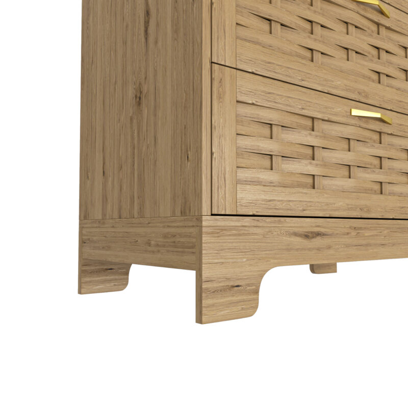 Wood 4 Drawer Dresser for Bedroom, Large Double Dresser with Wide Drawers, Modern Chest of Drawers,Storage Organizer Dresser,Nursery Dresser,for Living Room, Hallway, Bedroom, Kids Bedroom - Image 4