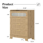 Wood 4 Drawer Dresser for Bedroom, Large Double Dresser with Wide Drawers, Modern Chest of Drawers,Storage Organizer Dresser,Nursery Dresser,for Living Room, Hallway, Bedroom, Kids Bedroom - Image 3