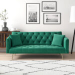 71 inch convertible love seat sofa, American retro beige velvet, suitable for small living room, bedroom, office - Image 15