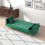 71 inch convertible love seat sofa, American retro beige velvet, suitable for small living room, bedroom, office - Image 17
