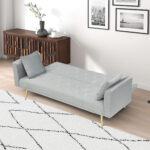 71 inch convertible love seat sofa, American retro beige velvet, suitable for small living room, bedroom, office - Image 21