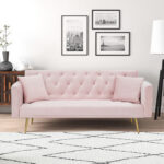 71 inch convertible love seat sofa, American retro beige velvet, suitable for small living room, bedroom, office - Image 12