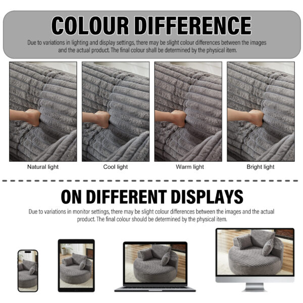 55'L Corduroy Sponge single sofa,No Assembly Required,Fluffy Modern Sleeper Chair for Living room, Bedroom, Lounge and Projection Room(Not a swivel chair.)
