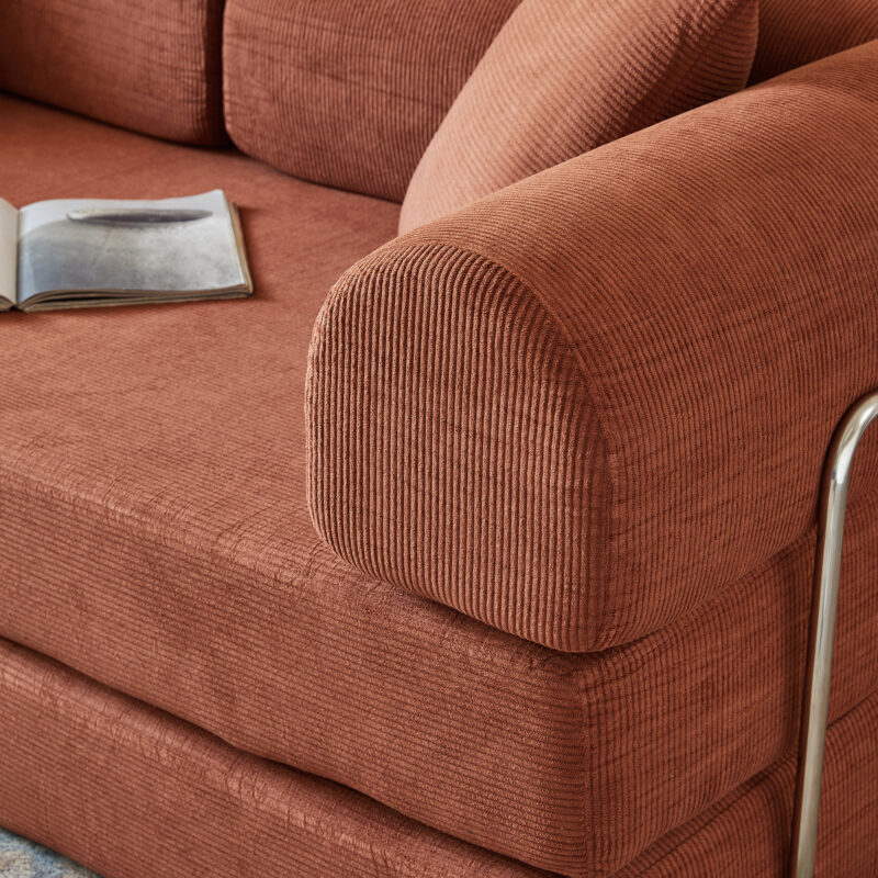 78.8" Compression Sofa,Convertible Floor Sofa Bed-with Pillow Back Support Armrest,Comfy Futon Couch Sleeper Bed,Loveseats Boneless Modular Sectional Sofa,Corduroy fabric,for Living Room,Bedroom - Image 17