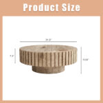 Modern minimalist circular coffee table 31.4'' with natural wood texture, stable and durable, enhancing spatial aesthetics suitable for living rooms, study rooms and offices - Image 7