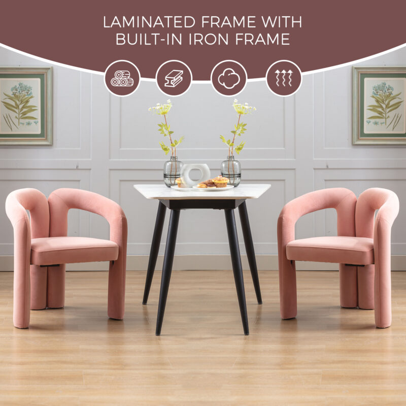 Contemporary Designed Velvet Fabric Upholstered Accent/Dining Chair /Barrel Side Chairs Kitchen Armchair for Living Room set of 2 - Image 17