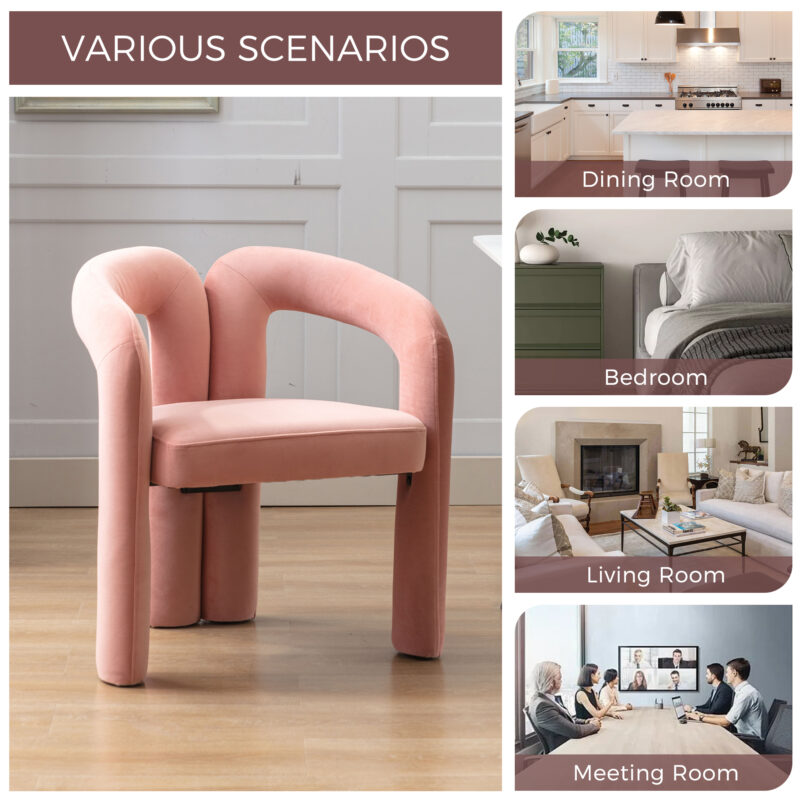 Contemporary Designed Velvet Fabric Upholstered Accent/Dining Chair /Barrel Side Chairs Kitchen Armchair for Living Room set of 2 - Image 16