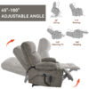 Grey Dual Motor Infinite Position Up to 350 LBS Chenille Power Lift Recliner Chair, Heavy Duty Motion Mechanism with 8-Point Vibration Massage and Lumbar Heating, Dual Cup Holders - Image 25