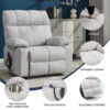 Grey Dual Motor Infinite Position Up to 350 LBS Chenille Power Lift Recliner Chair, Heavy Duty Motion Mechanism with 8-Point Vibration Massage and Lumbar Heating, Dual Cup Holders - Image 3