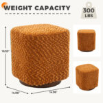 360° Swivel Vanity Stool for Women, Upholstered Makeup Chair, Modern Accent Ottoman for Bedroom, Living Room - Image 4