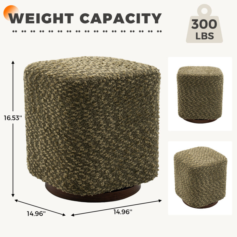 360° Swivel Vanity Stool for Women, Upholstered Makeup Chair, Modern Accent Ottoman for Bedroom, Living Room - Image 11