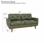 65-inch Modern Minimalist Two-Seater Sofa, featuring breathable Foil fabric and solid wood legs - Image 6