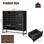 Buffet Cabinet with Storage: 44.49"Black Woven Door Accent Cabinets,with Arched Doors,with Multi layer Adjustable,with Metal Leg,woven door and drawer - for Kitchen Living Dining Room Entryway - Image 9