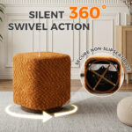360° Swivel Vanity Stool for Women, Upholstered Makeup Chair, Modern Accent Ottoman for Bedroom, Living Room - Image 3
