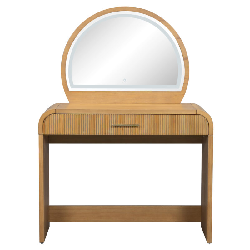 39" Makeup Vanity Table with Mirror Touch Screen Lighted Mirror, Dressing Table with Drawer for Bedroom - Image 8