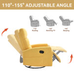 Manual Recliner Chair with Rocker and Swivel in Fabric for Living Room - Image 19