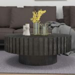 Modern minimalist circular coffee table 31.4'' with natural wood texture, stable and durable, enhancing spatial aesthetics suitable for living rooms, study rooms and offices - Image 8