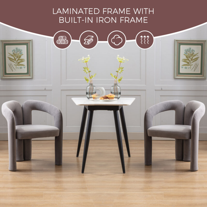 Contemporary Designed Velvet Fabric Upholstered Accent/Dining Chair /Barrel Side Chairs Kitchen Armchair for Living Room set of 2 - Image 19