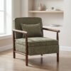Storage Chair,Mid Century Modern Accent Chair with Wood Frame, Upholstered Living Room Chairs with Waist Cushion, Reading Armchair for Bedroom Sunroom - Image 3