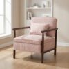 Storage Chair,Mid Century Modern Accent Chair with Wood Frame, Upholstered Living Room Chairs with Waist Cushion, Reading Armchair for Bedroom Sunroom - Image 8