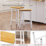 K&K Solid Wood Bar Stools (Not Cheap Iron), 25.6" Tall Set of 2 Bar Chairs, Kitchen Counter Stools with Footrests, Farmhouse Stools for Dining Room, Kitchen, Counter - Image 5