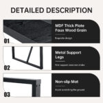 Rustic Industrial Rectangular Wood Dining Table For 4-6 Person, With 1.5" Thick Engineered Wood color Tabletop and Black Metal Legs,Desk For Kitchen Dining Living Room - Image 6