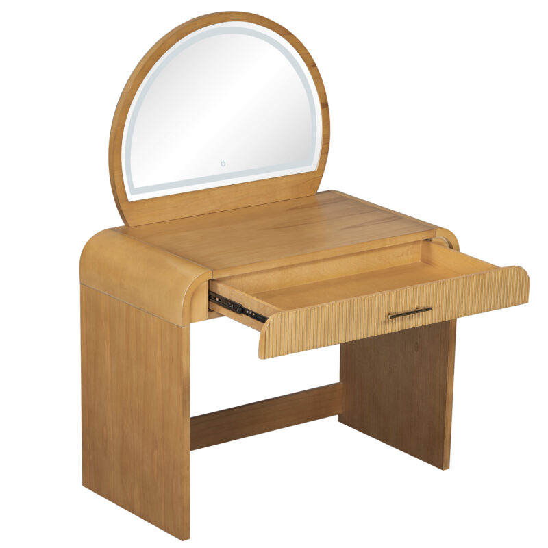 39" Makeup Vanity Table with Mirror Touch Screen Lighted Mirror, Dressing Table with Drawer for Bedroom - Image 15