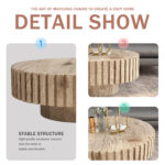 Modern minimalist circular coffee table 31.4'' with natural wood texture, stable and durable, enhancing spatial aesthetics suitable for living rooms, study rooms and offices - Image 4