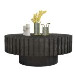Modern minimalist circular coffee table 31.4'' with natural wood texture, stable and durable, enhancing spatial aesthetics suitable for living rooms, study rooms and offices - Image 14