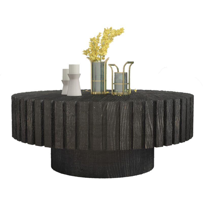 Modern minimalist circular coffee table 31.4'' with natural wood texture, stable and durable, enhancing spatial aesthetics suitable for living rooms, study rooms and offices - Image 14