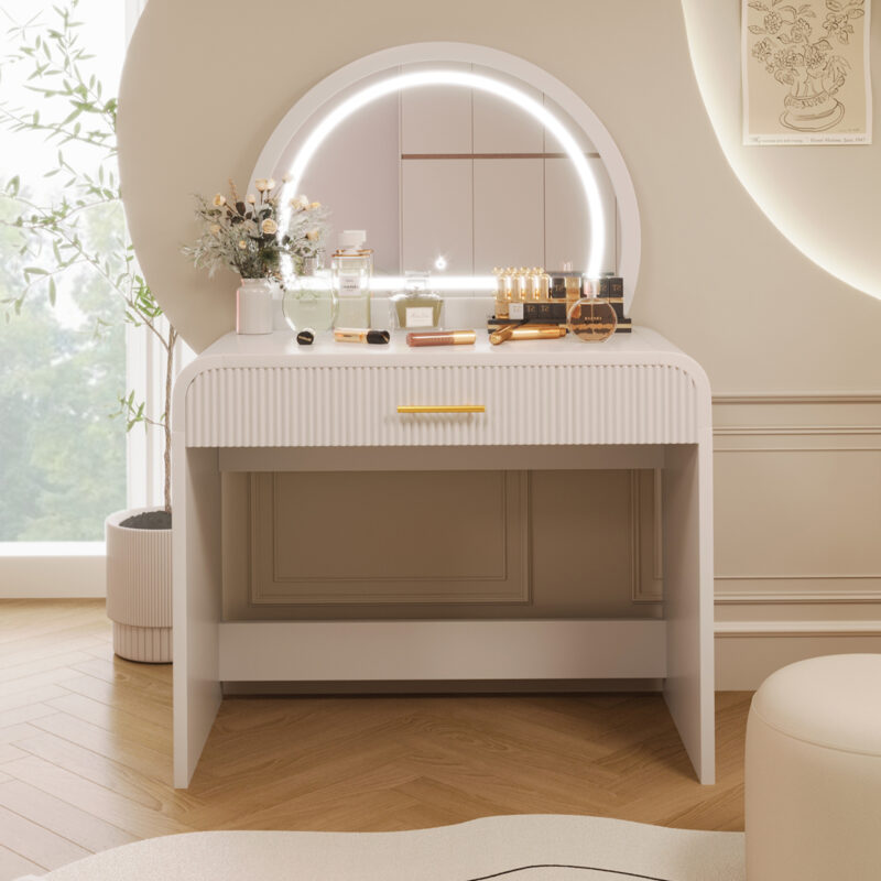 39" Makeup Vanity Table with Mirror Touch Screen Lighted Mirror, Dressing Table with Drawer for Bedroom - Image 26