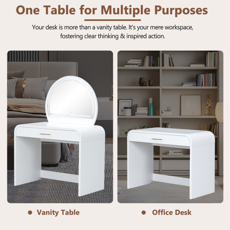 39" Makeup Vanity Table with Mirror Touch Screen Lighted Mirror, Dressing Table with Drawer for Bedroom - Image 27