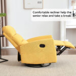 Manual Recliner Chair with Rocker and Swivel in Fabric for Living Room - Image 21