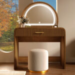 39" Makeup Vanity Table with Mirror Touch Screen Lighted Mirror, Dressing Table with Drawer for Bedroom - Image 7