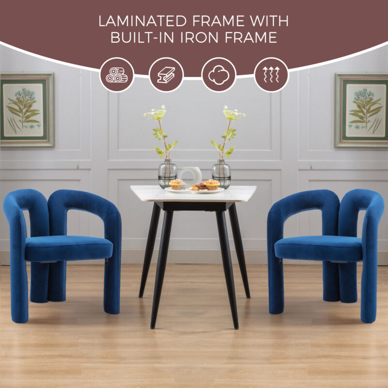 Contemporary Designed Velvet Fabric Upholstered Accent/Dining Chair /Barrel Side Chairs Kitchen Armchair for Living Room set of 2 - Image 10