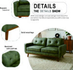 65-inch Modern Minimalist Two-Seater Sofa, featuring breathable Foil fabric and solid wood legs - Image 7